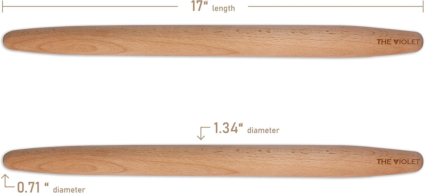 THE VIOLET 80 cm (31.5 Inch) Turkish Baklava Wood Extra Long Rolling Pin | Baking, Dough, Pasta, Kitchen