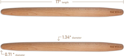 THE VIOLET 80 cm (31.5 Inch) Turkish Baklava Wood Extra Long Rolling Pin | Baking, Dough, Pasta, Kitchen
