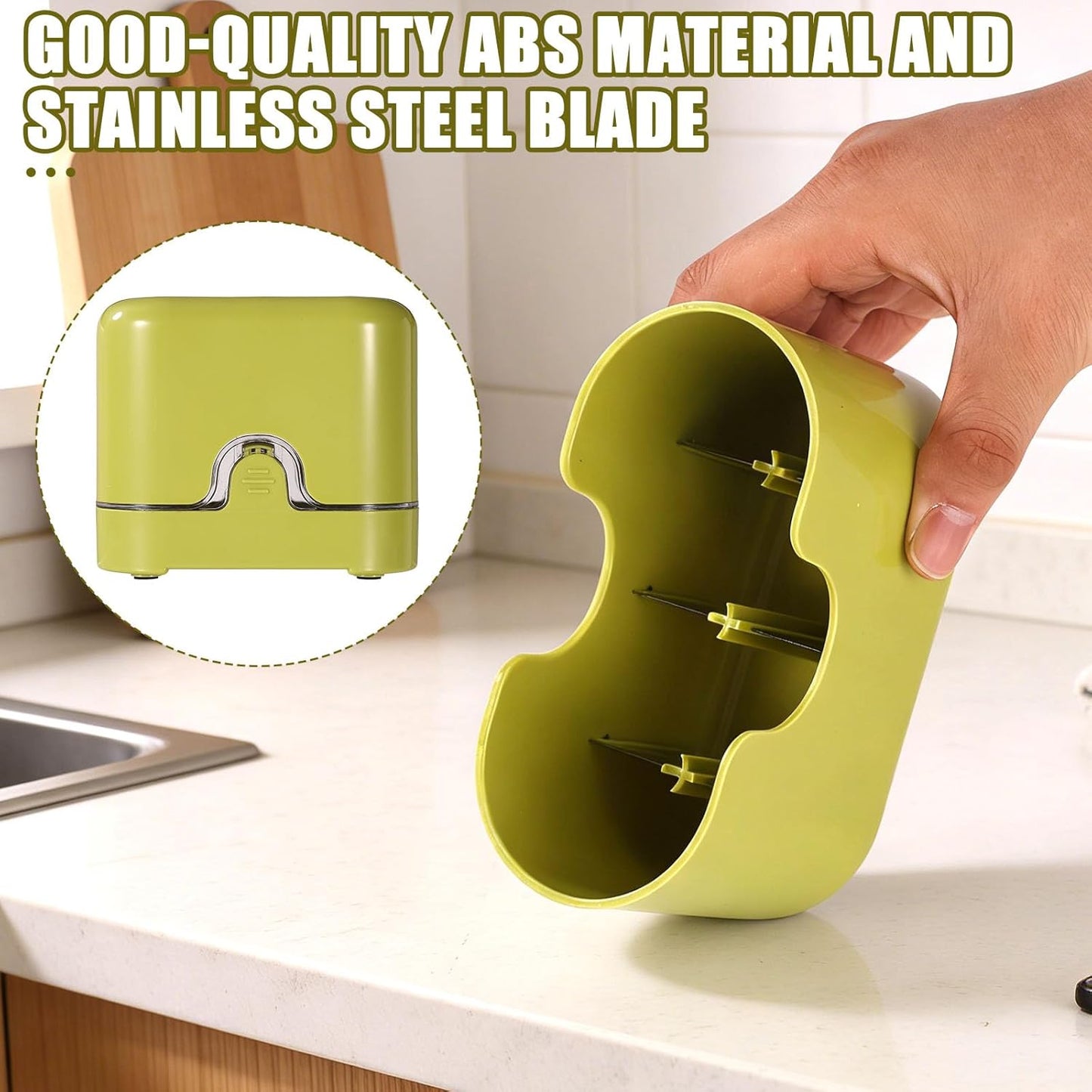 3-in-1 Cherry Pitter and Slicer Tool, Portable Fruit Corer with Ergonomic Press Design Removes Pits from 3 Cherries at Once Time-Saving Cherry Core Remover for Jam Baking & Kitchen Use (Green)