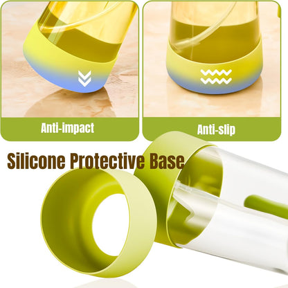 PARACITY 2 in 1 Oil Dipenser Bottle with Silicone Bottom (Black-2PCS)