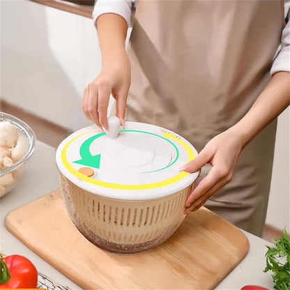 9-in-1 Multifunctional Large Capacity Salad Spinner & Slicer, Multi-blade Efficient Vegetable Washer for Home Kitchen (White)