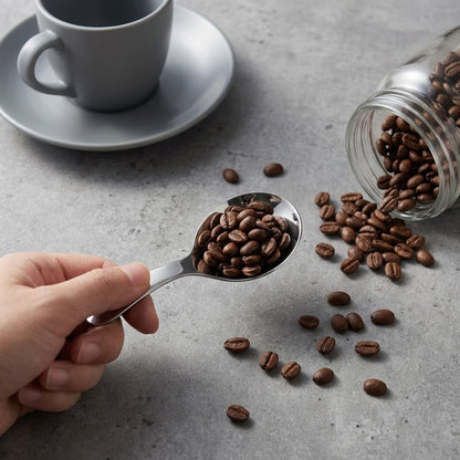 4 PCS Stainless Steel Coffee Scoop Set, Silver Thickened Small Round Spoon with Long and Short Handles For Salt Condiments Dessert Tea Coffee