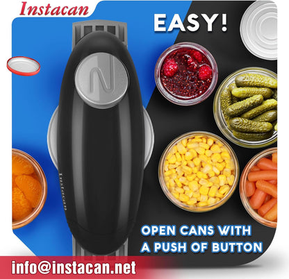 INSTACAN Higher Torque and One Touch Electric Jar Opener Easy Remove Almost Size Lid with Auto-Off, Powerful Bottle Opener for Arthritic Hands, Automatic Jar Opener for Weak Hands and Seniors (White)