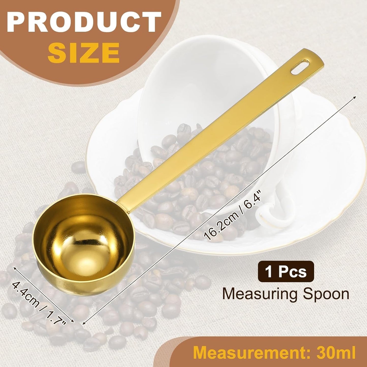 uxcell Measuring Spoon, 15ml Long Handle Table Scoop Teaspoon Coffee Scoop Spoon for Ground Coffee Tea Sugar Cooking Baking, Black