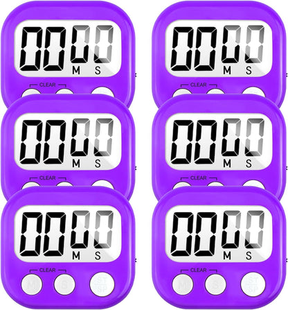 2 Pack Digital Kitchen Timer for Cooking Big Digits Loud Alarm Magnetic Backing Stand Cooking Timers for Baking White