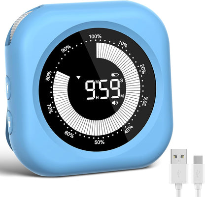Visual Timer for Classroom Rechargeable, 10-Hour Digital Timers with Visual Time Bars Design, 3 Brightness/3 Volume Adjustable Magnetic Timer, Countdown/up Timer for Study Game Gym Kitchen Office
