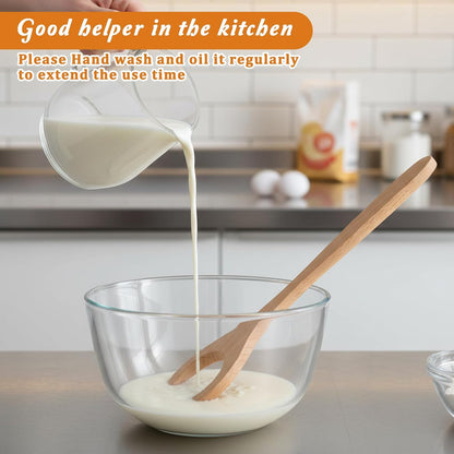 12" Dough Whisk Bread Whisk Wooden Danish Sourdough Whisks Egg and Flour Mixer Whisks Doughs Mixer Traditional Bread Baking Tools and Supplies for Breads Sourdough Pastries Egg Pizza