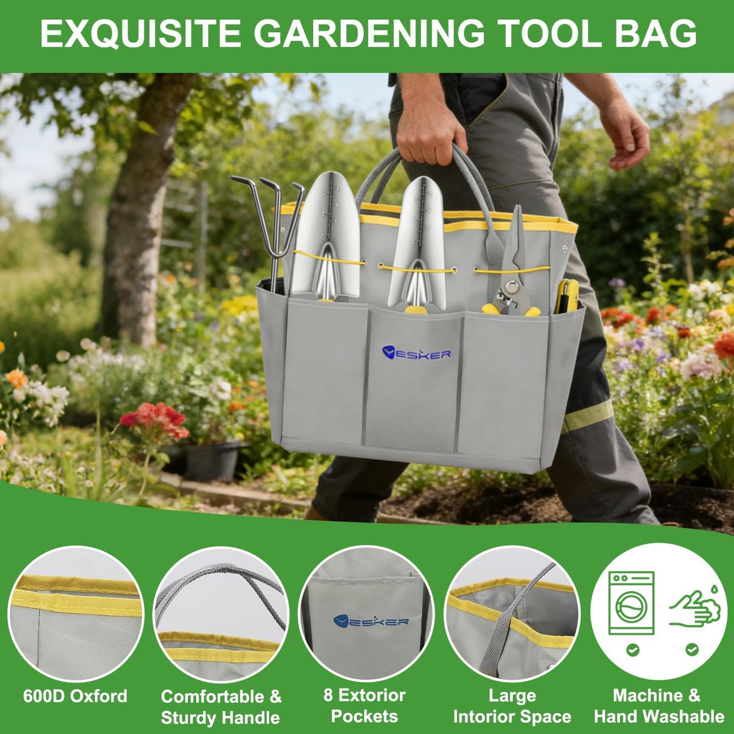 Yesker Pruning Shears Garden Shears 7.8" Professional Garden Scissors Sharp 65 Manganese Steel Blade Heavy Duty Clippers Hand Pruners for Cutting Fresh Flowers Branch Plant Trimming Gardening Tools