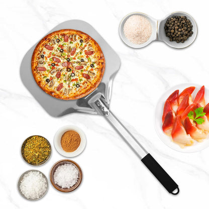 Perforated Pizza Peels 6 INCH pizza spatula paddle Long Handle Metal Pizza Spatula for Indoor and Outdoor (6 Inch)