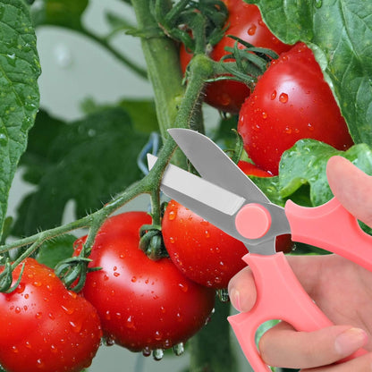 Housolution Flower Scissors, Strong Floral Shears, Premium Steel Garden Pruning Shears Garden Scissors Floral Fruits Leaf Scissors Hand Pruner Snip Trimming Tool for Gardening Flower Arrangement, Pink