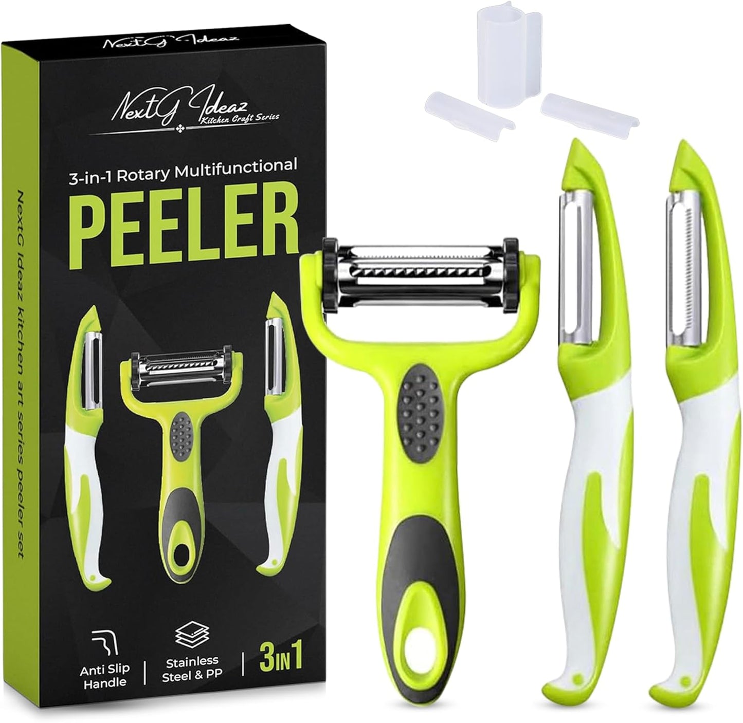 3 In 1 Rotatable Stainless Steel Blade Vegetable Peeler, Vertical Serrated & Straight Peeler For Potato, Carrot, Apple, 3pcs Set, Ergonomic Non-Slip Handle, Sharp Blade, Durable Design