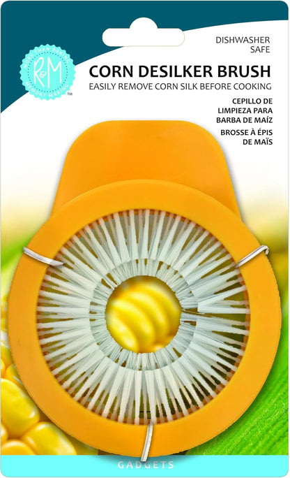 R&M International Corn Cob Desilking Brush, Standard, Yellow, Carded