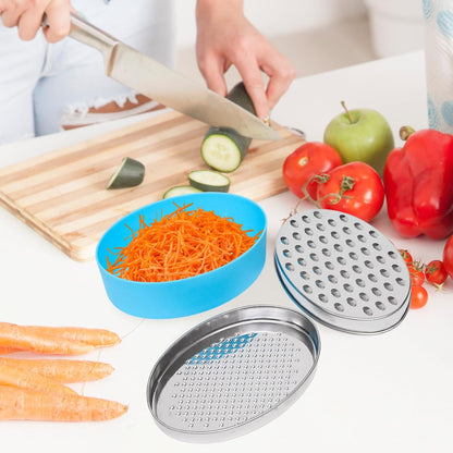 Stainless Steel Cheese Grater with Airtight Storage Container Vegetable Slicer Potato Shredder Box Grater for Kitchen Tool for Cheeses Carrots Ginger, with a Brush, Red