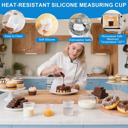 Measuring Cups and Spoons Set 22 Piece, 11 Stainless Steel Nesting Measuring Spoons and Cups with 4 Plastic Measuring Cup, 3 Funnel, 3 Brush, 1 Ruler, Measuring Cup Set for Kitchen Baking Liquid Dry
