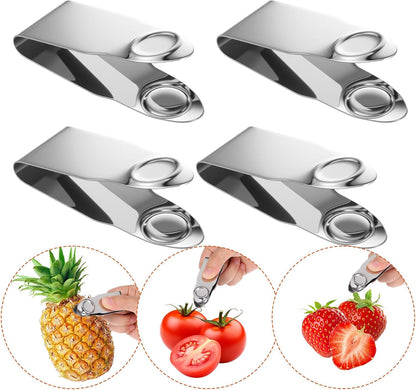 5Pcs Stainless Steel Strawberry Huller Silver Fruit Stem Remover Picker Strawberry Cherry Tomato Fruit Tools Strawberrys Kitchen Accessories Pineapple Tool