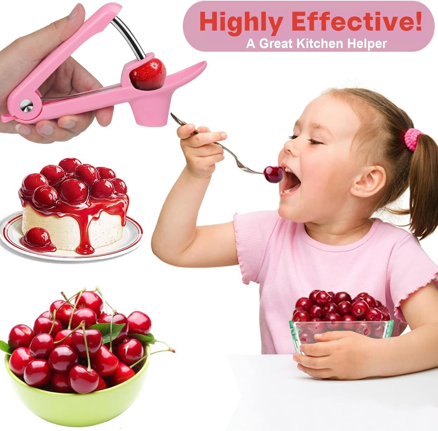 Cherry Pitter Tool Pit Remover, Multiple Cherry Seed Remover, 7 Holes Cherry Stoner Pitter Quick Release, Multiple Cherry Pit Remover Cherries Jam