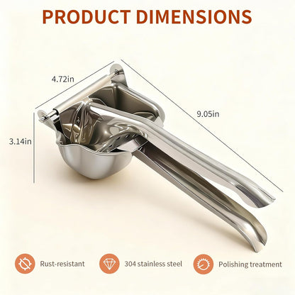 Real Stainless Steel Lemon Squeezer Citrus Juicer Hand Press Heavy Duty Manual Squeeze Juice Extractor Maker Orange Lime Grapefruit Presser