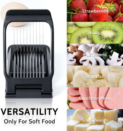 Sopito Heavy Duty Stainless Steel Wire Egg Slicer for Hard Boiled Eggs & Strawberry Other Soft Food, Black