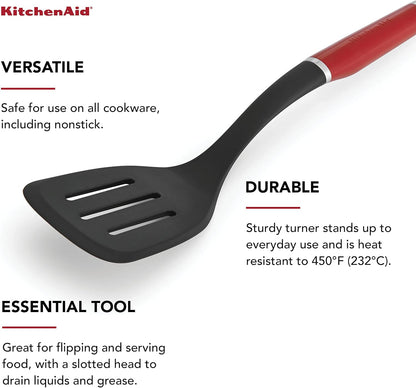 KitchenAid Classic Nylon Slotted Turner, 13.66-Inch, Black