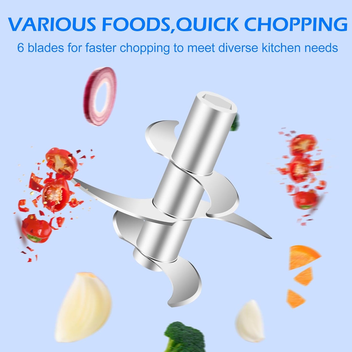 450ML (1.8 Cup) Electric Garlic Chopper, Mini Portable Food Processor, Garlic Grinder Masher for Onion, Ginger, Chili, Fruit, Vegetable, Meat