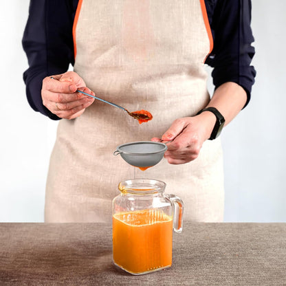 HIC Kitchen Fine Mesh Strainer With Helper Handle, 18/8 Stainless Steel, 6-Inch, For Sifting, Draining, And Straining Pasta, Vegetables, Stocks, And Sauces