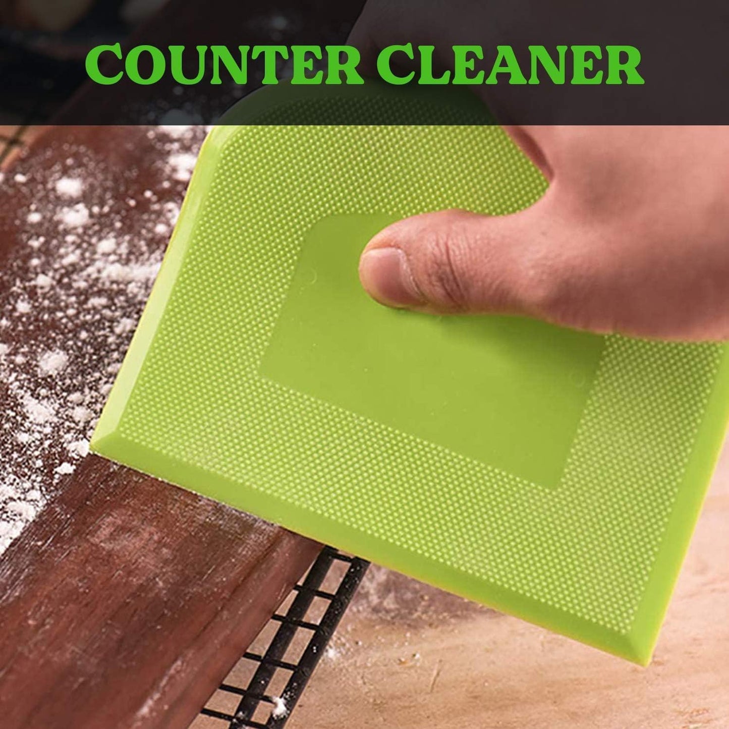 SURDOCA Dough Scraper Bench Scraper - 3P 4.7x3.7" Plastic Flexible Bowl Scraper, Sharp Edge & Angles Cake Scraper. Non-Slip Bakeware Decorating Tools Sculpting & Modeling Tools - Pure White - Colors B