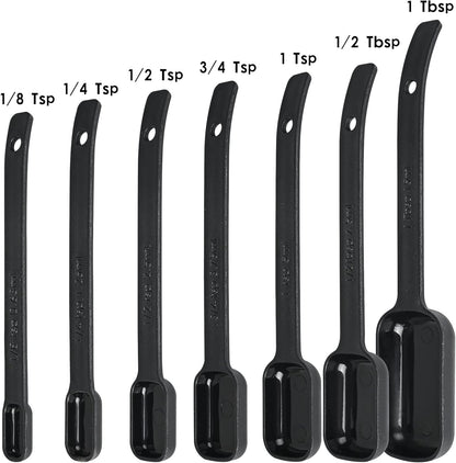Plastic Measuring Cups and Spoons Set, 7 Plastic Measuring Cups and 7 Measuring Spoons with 1 Leveler, Engraved Both US&Metric Measure Cup Spoon for Kitchen&Baking Yellow