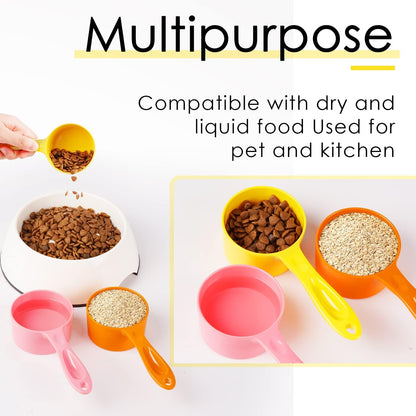 SUPERDESIGN 1 Cup Dog Food Scoop for Container Melamine Measuring Scoop for Dogs Cats Birds and Rabbits Pet Food Feeding Scoop Dishwasher Safe - Yellow