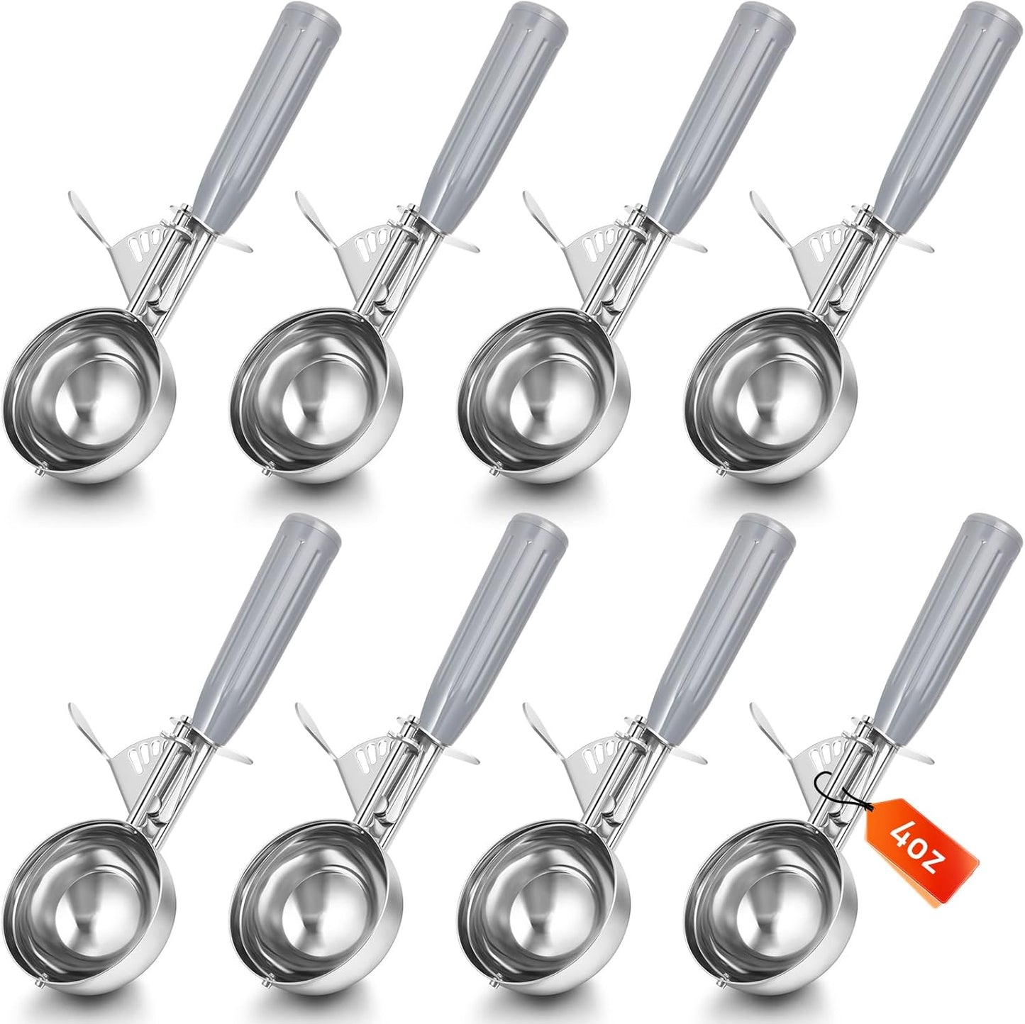 Reallnaive 3 Pcs Release Cookie Scoops Ice Cream Scooper with Trigger Release Portion Scoop Stainless Steel for Portion Control, Baking Food, Cookie Dough (2.65 Oz+1.33 Oz+ 0.75 oz,Green,Red,Black)