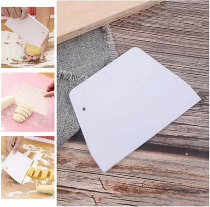 Dough Scraper Bowl Scraper Bread Cream Cake Pizza Cutter Bench Scraper Food Safety Flexible ABS Multi-Function Kitchen Scraper Tool for Dough, Pastry, Pizza, Bread Baking