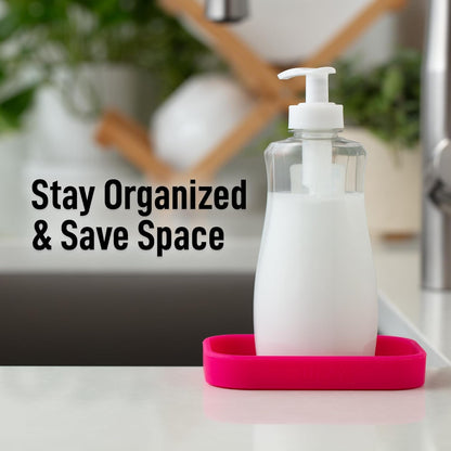 Zulay Kitchen (9x3.5in Sponge Holder for Kitchen Sink - Flexible Heavy-duty Multipurpose Sink Caddy - Counter Organizer for Kitchen, Bathroom, Makeup, Trinkets & More! (Grey)