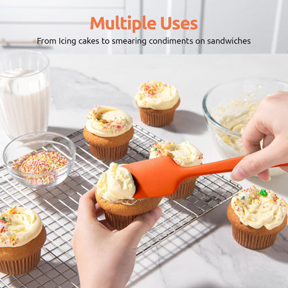 High Heat Resistant Silicone Spatula: U-Taste 600ºF Hot-Proof Food Grade Rubber Kitchen Baking Scraper, Flexible and Sturdy Cooking Utensil for Mixing Scraping in NonStick Cookware (4PCS, Multicolors)