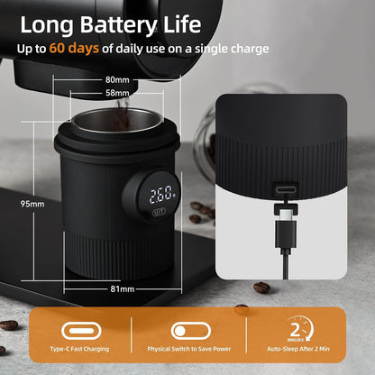 Coffee Scale, Espresso Scale, Weigh Digital Kitchen Scale with Timer, 2kg/0.1g Rechargeable Scale, Ratios & Flow Rate Display, Barista-Grade for Pour-Over, Espresso, French Press – Black