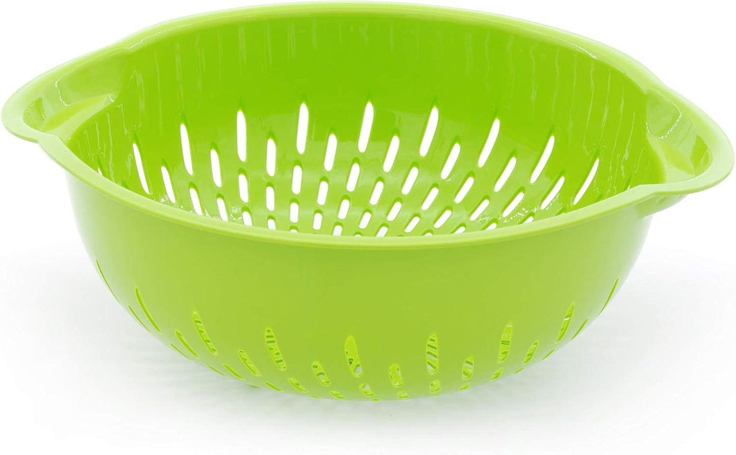 Mintra Home Mixing Bowl w/Colander (Large 4.5L, Red) - For Washing & Draining Fruits And Vegetables - Heavy Duty Plastic for Baking, Cooking Supplies - Dishwasher Safe