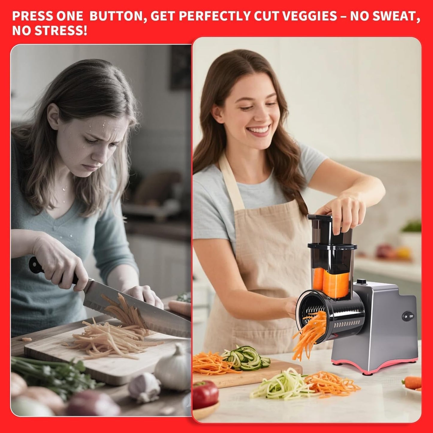 Electric Cheese Grater, 250W Electric Professional Salad Maker & Vegetable Slicer Shredder, 7-in-1 Electric Food Graters Machine with Widened Feeding Port for Block Cheese, Vegetables & Fruits
