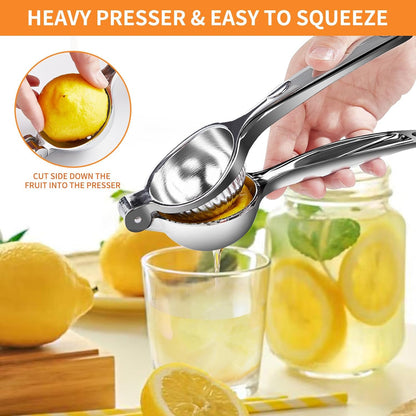 GIUOIDUOPremium Lemon Squeezer, Large Heavy Duty Handhelp Juicer for LemonSqueezer, Stainless Steel Hand Press Citrus Juicer, Lime Squeezer Bar Tool, Manual Citrus Press