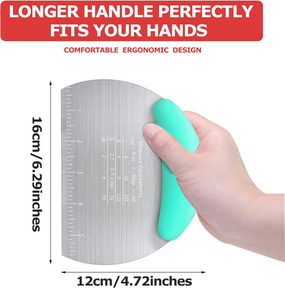 Pastry Cutter Dough Scraper Dough Cutter Scraper Tool Kitchen Pastry Blender,Stainless Steel Pastry Cutters Heavy Duty Dough Cutter for Kitchen Baking Tools,Comfortable and Dishwasher Safe (Blue)