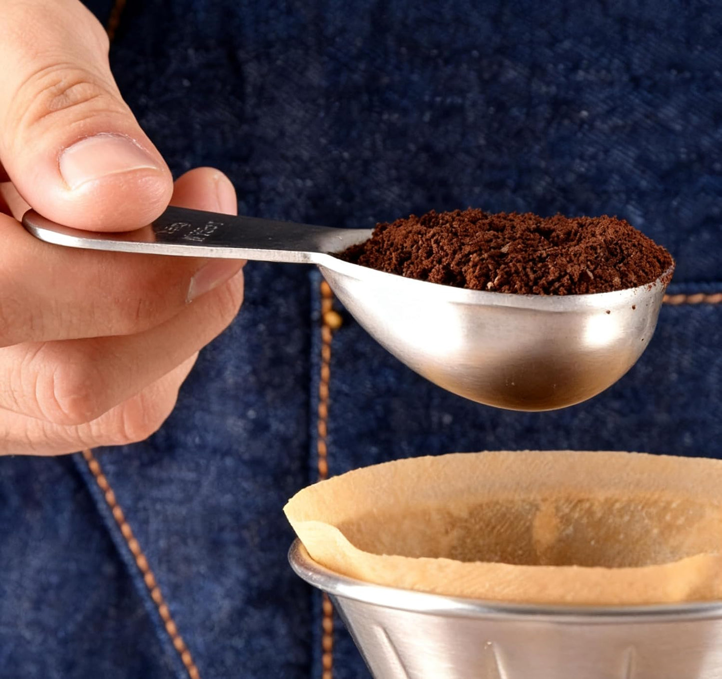 4-Pack Coffee Scoop – 1 Tablespoon (15ml) Stainless Steel Measuring Spoons, Compact Short Handle for Ground Coffee, Tea, and Powder