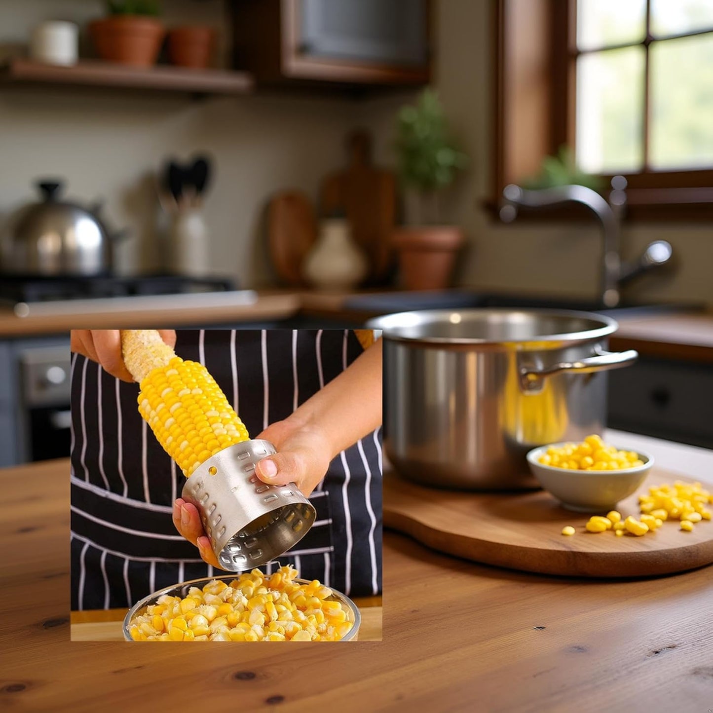 Silvercorn Premium Stainless Steel Corn Thresher Stripper & Peeler - Magic Corn On The Cob Removal Tool