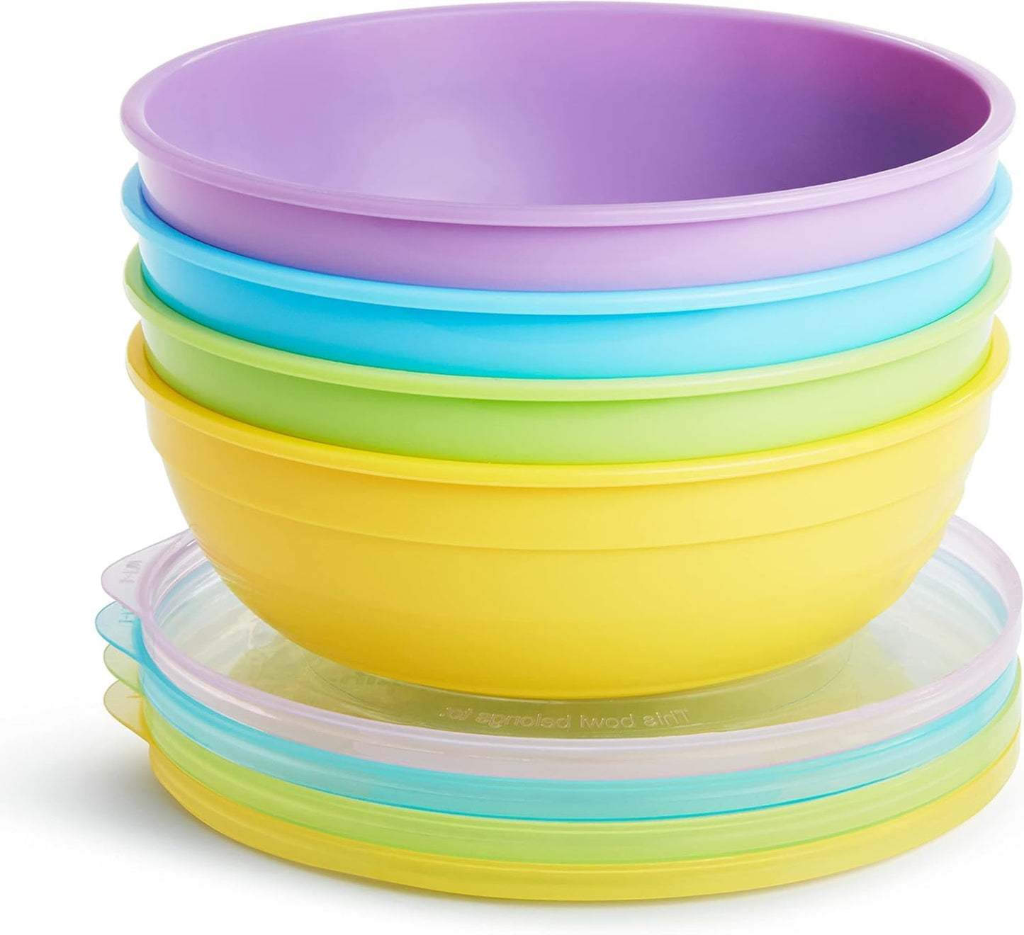 Munchkin® Love-a-Bowls™ 10 Piece Baby Feeding Set, Includes Bowls with Lids and Spoons, Multicolor