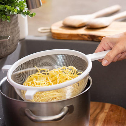 Chef Craft Classic Stainless Steel Mesh Strainer, 6 inch, White