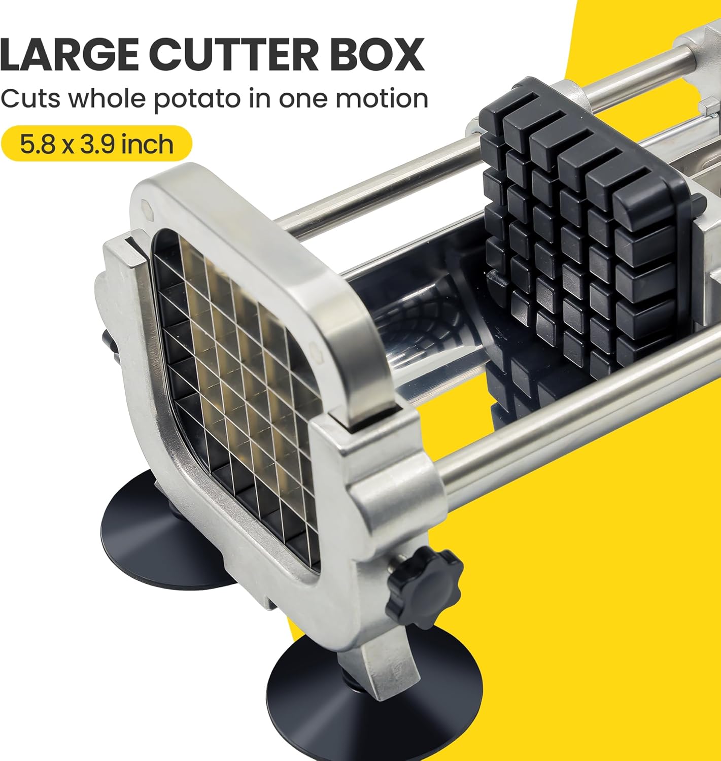 Welsteepse French Fry Cutter, Potato Cutter with 1/2 Inch Blades, Commercial Potato Slicer for Potatoes and Cucumbers