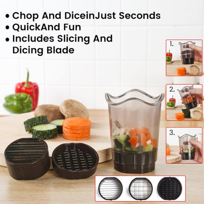 Fruit Slicer Cup, Cup Slicer for Strawberry, Banana, Hard-Boiled Egg, 2-in-1 Detachable Fruit Slicer, Premium Quickly Making Vegetable Salad Cutter, Craft Fruit Kitchen Tool