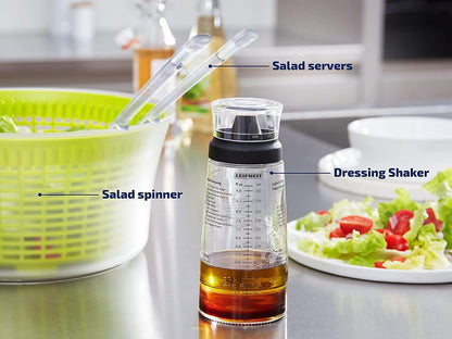 Leifheit Salad Dressing Shaker, Black/Transparent
