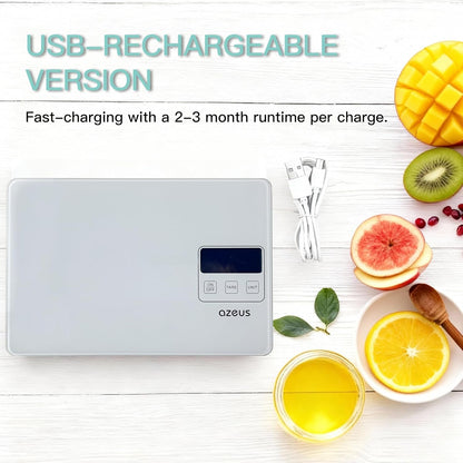 AZEUS Food Scale with USB Rechargeable, Digital Kitchen Scale with 6 Units, High Precision to 0.04 oz /11lbs Capacity, Weight Range from 3g-5000g (White)