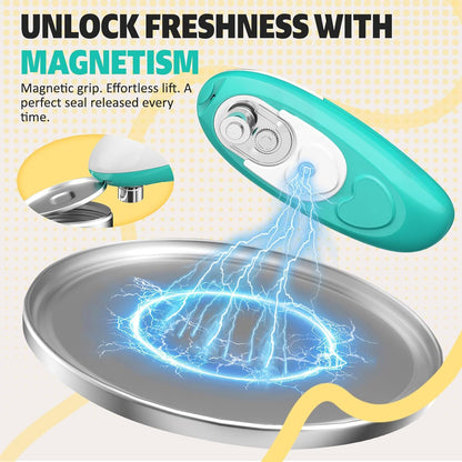 Handsfree One Touch Electric Can Opener, Smooth Edge Automatic Can Opener Fits All Can Sizes, Handheld Battery Operated Easy and Safe Kitchen Gadget for Seniors with Arthritis