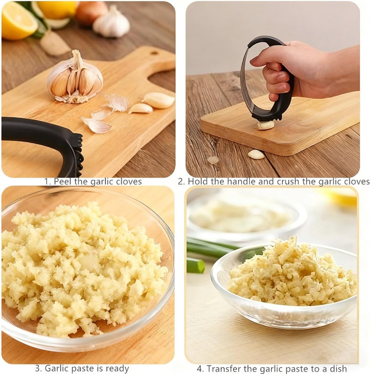 Bestac Stainless Steel Garlic Press, for Kitchen Use, Easy-Clean & Ergonomic Handle for Easily Crushing, Cooking Gadget (1)
