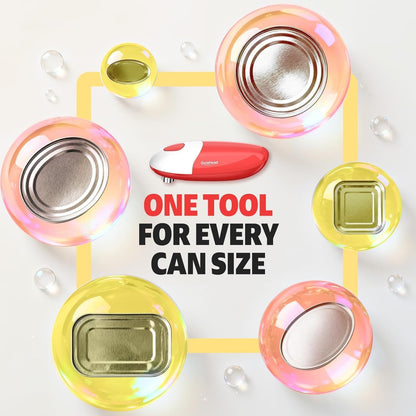 Handsfree One Touch Electric Can Opener, Smooth Edge Automatic Can Opener Fits All Can Sizes, Handheld Battery Operated Easy and Safe Kitchen Gadget for Seniors with Arthritis