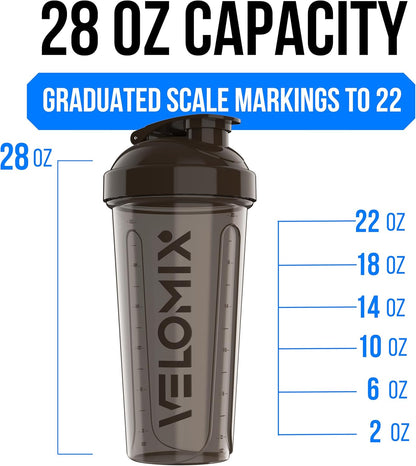 VELOMIX -4 PACK- 28 oz Protein Shaker Bottle for Protein Mixes - 4x Wire Whisk | Leak Proof Shaker Cups for Protein Shakes | Protein Shaker Bottle Pack | Protein Shake Cup (Burgundy Pack)
