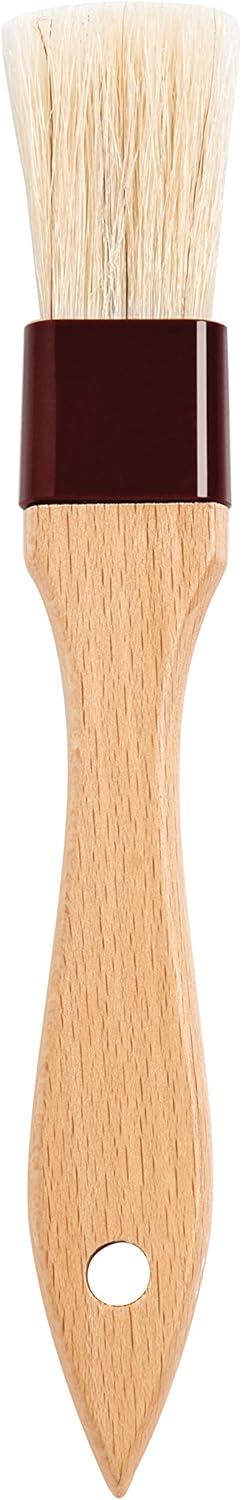 Mrs. Anderson's Baking Solid-Ferrule Natural Boar Bristles Pastry Basting Brush, 2" x 8.25"